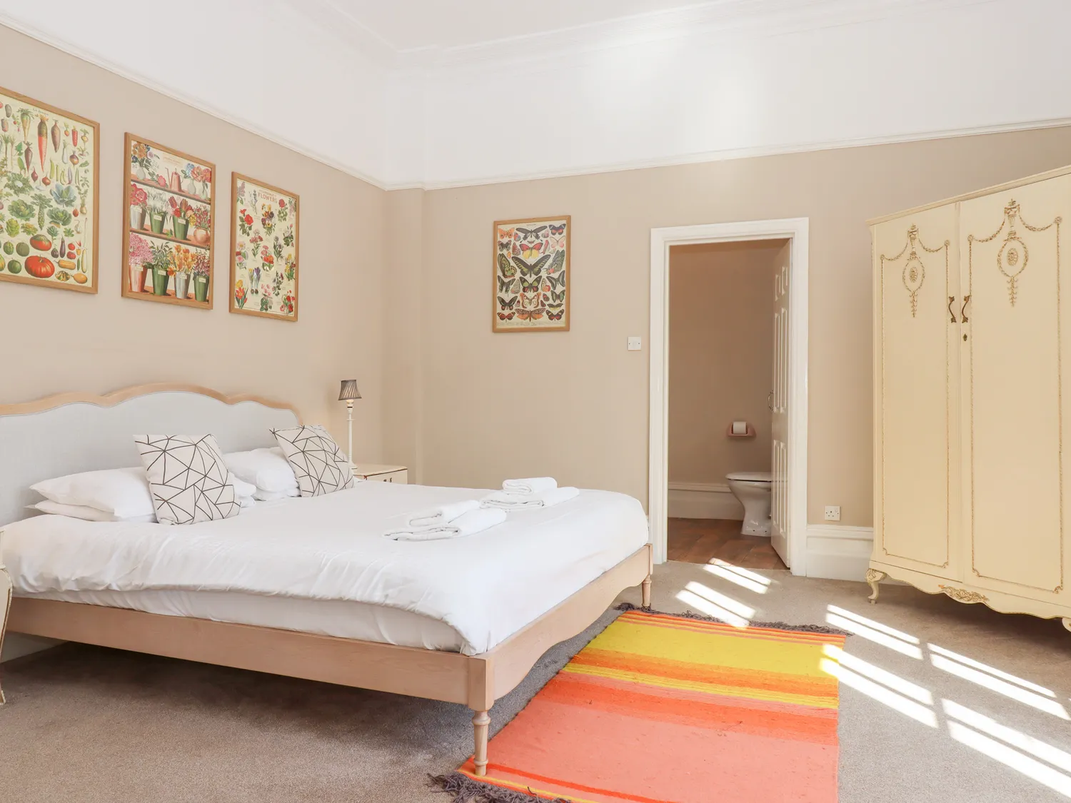 Comfortably furnished bedroom at Alston Hall.